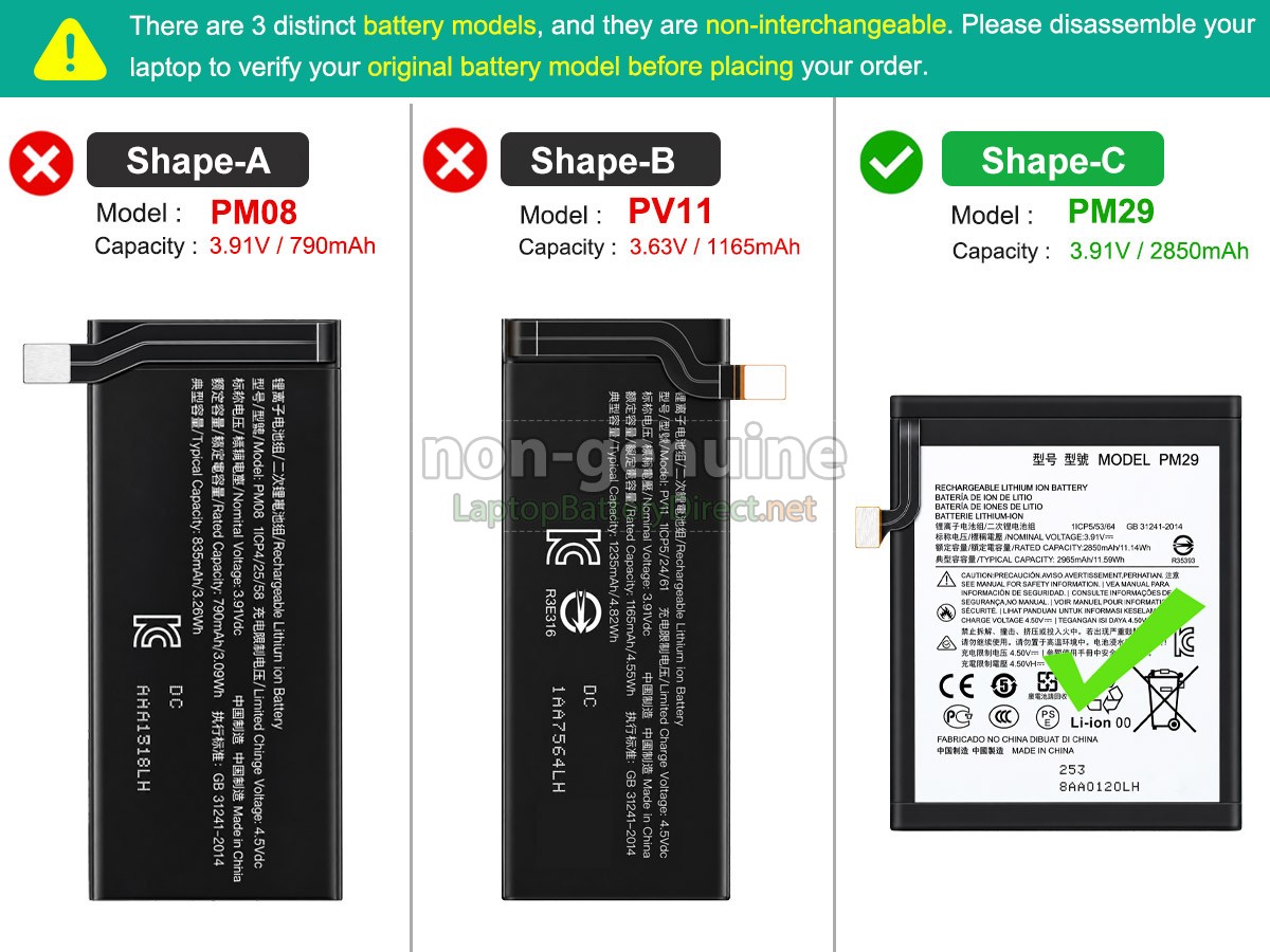 replacement Motorola XT2321-2 battery