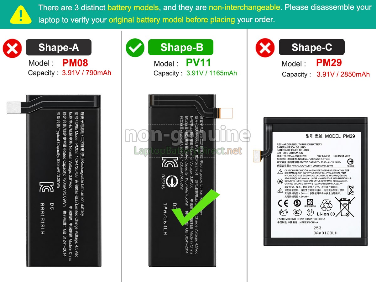 replacement Motorola XT2321-2 battery