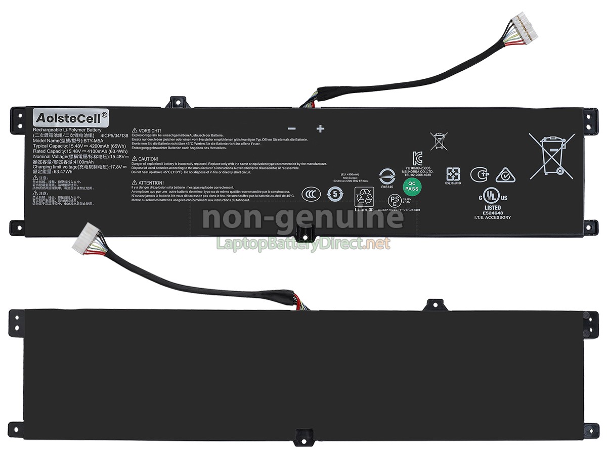 replacement MSI BTY-M5A battery