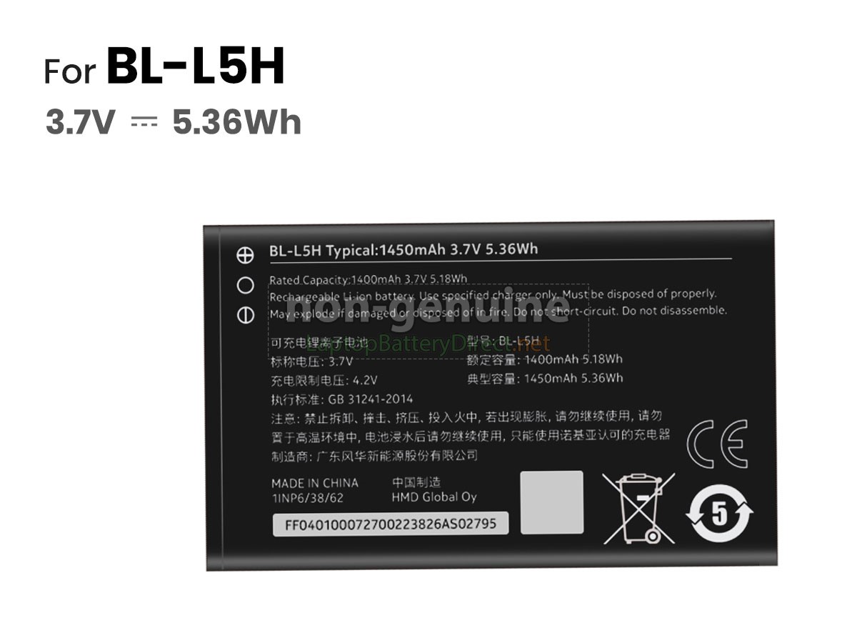 replacement Nokia 125 battery