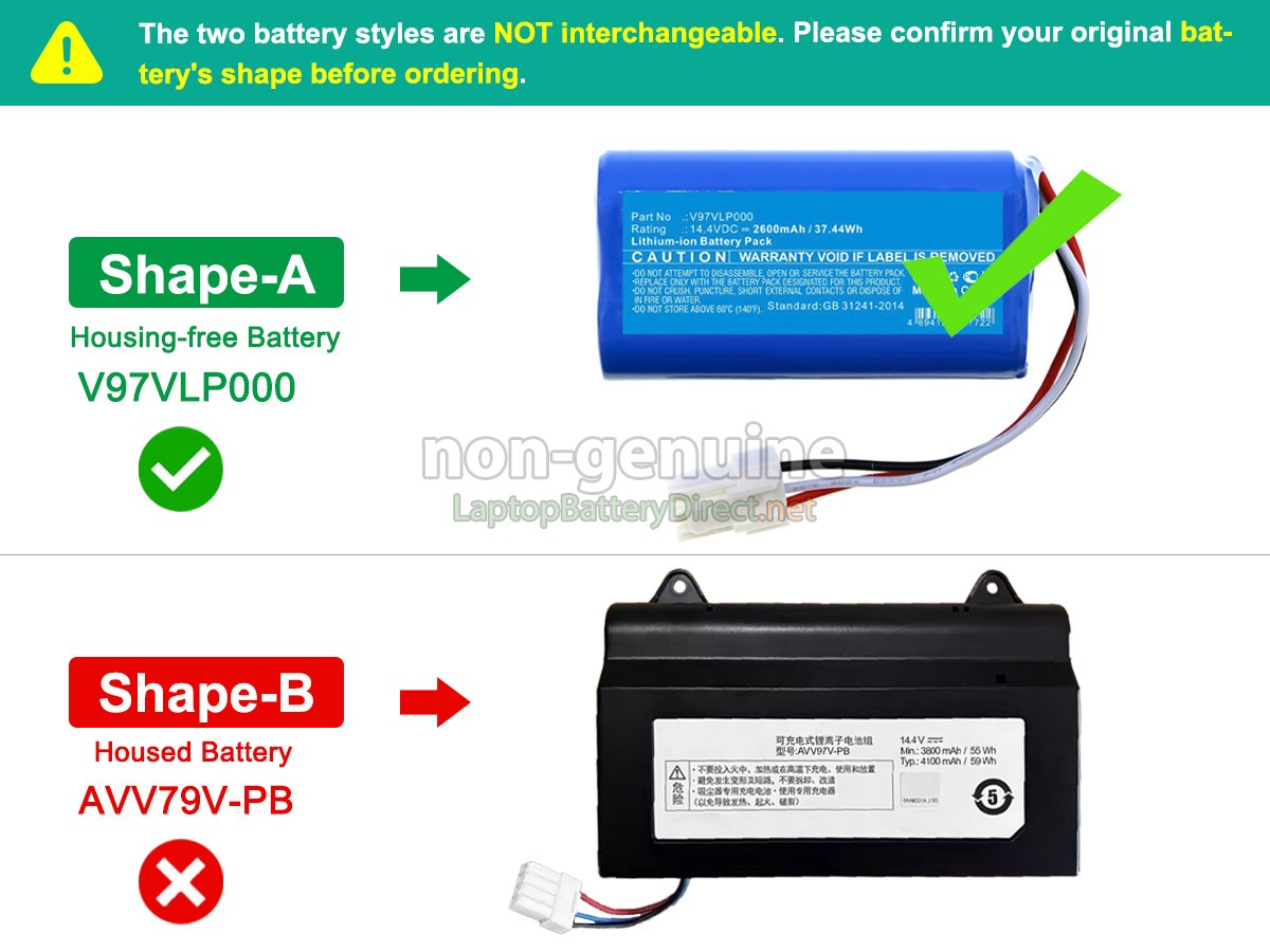 replacement Panasonic MC-RS877 battery