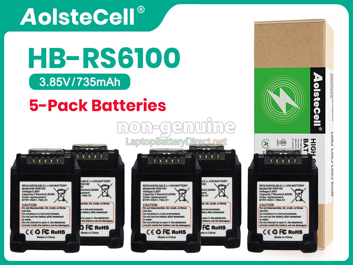 replacement Zebra RS6100 BLUETOOTH RING SCANNER battery